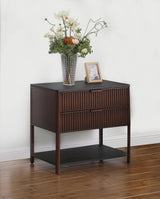 Zimmerlee Rust Brown 2-Drawer Side Table with Shelf