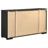 Blacktoft Black 6-Drawer Dresser with Mirror