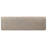 Bridget Stone Brown Upholstered Dining Bench and Charcoal Sandthrough
