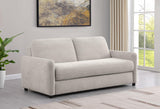 Rylie Beige Upholstered Sofa Sleeper with Queen Mattress