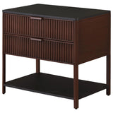 Zimmerlee Rust Brown 2-Drawer Side Table with Shelf