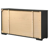 Blacktoft Black 6-Drawer Dresser with Mirror