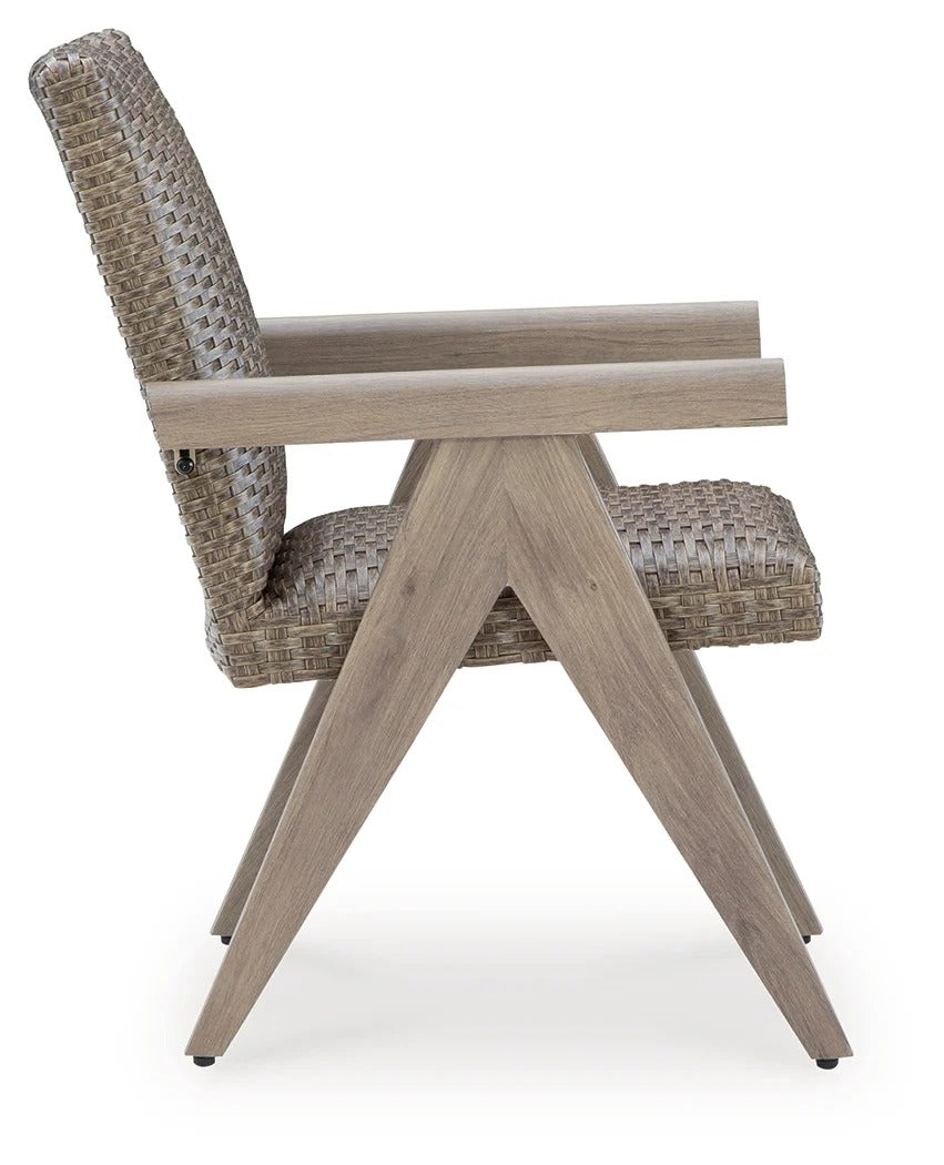 Cliff Trails Beige Outdoor Arm Chair