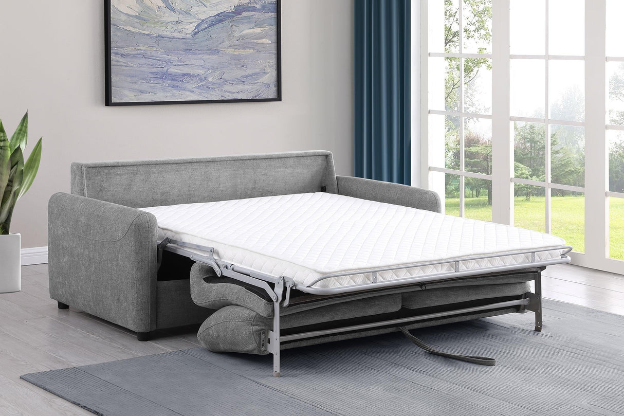Rylie Gray Upholstered Sofa Sleeper with Queen Mattress