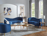Sophia Blue Upholstered Vertical Channel Tufted Chair