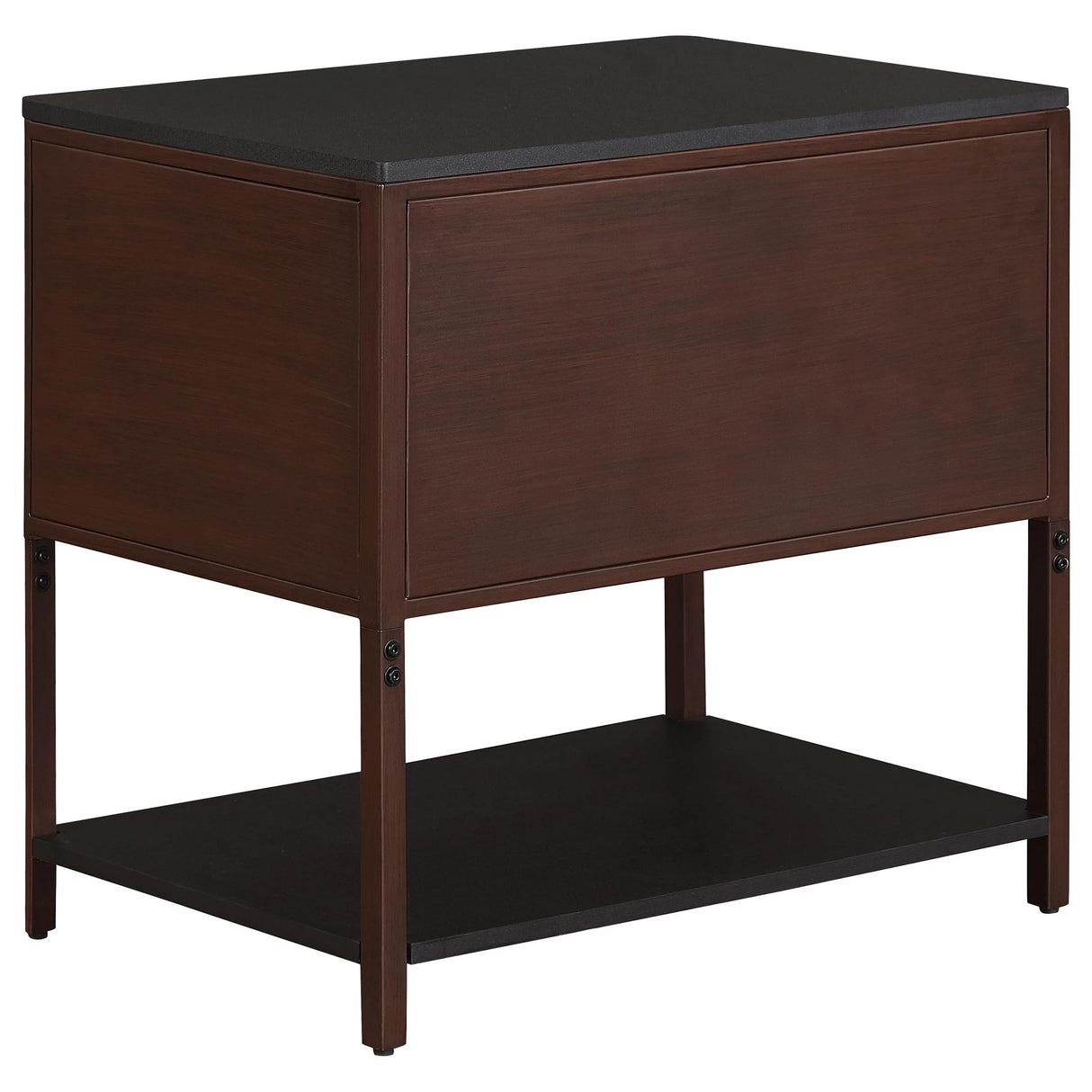 Zimmerlee Rust Brown 2-Drawer Side Table with Shelf
