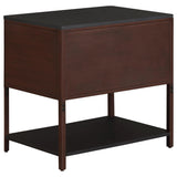 Zimmerlee Rust Brown 2-Drawer Side Table with Shelf