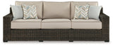 Coastline Bay Brown Outdoor Sofa with Cushion
