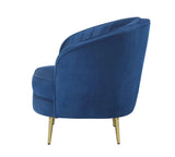Sophia Blue Upholstered Vertical Channel Tufted Chair