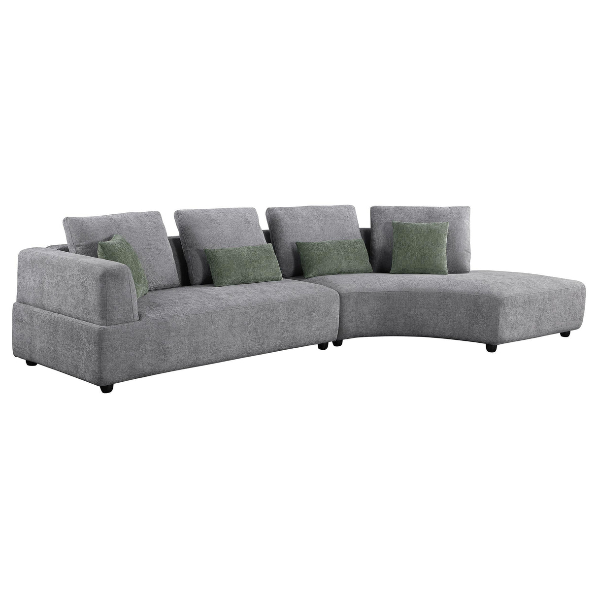 Toscano Gray 134-inch Upholstered Sectional Sofa