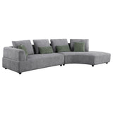 Toscano Gray 134-inch Upholstered Sectional Sofa
