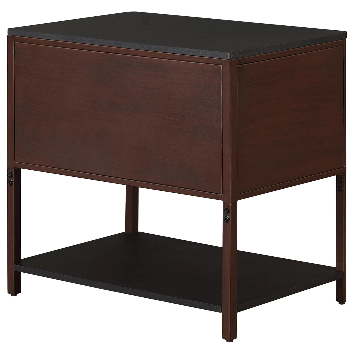 Zimmerlee Rust Brown 2-Drawer Side Table with Shelf
