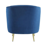 Sophia Blue Upholstered Vertical Channel Tufted Chair