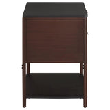 Zimmerlee Rust Brown 2-Drawer Side Table with Shelf