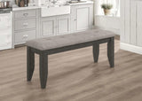Dalila Gray and Dark Gray Padded Cushion Bench