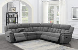 Bahrain Charcoal 6-Piece Upholstered Motion Sectional