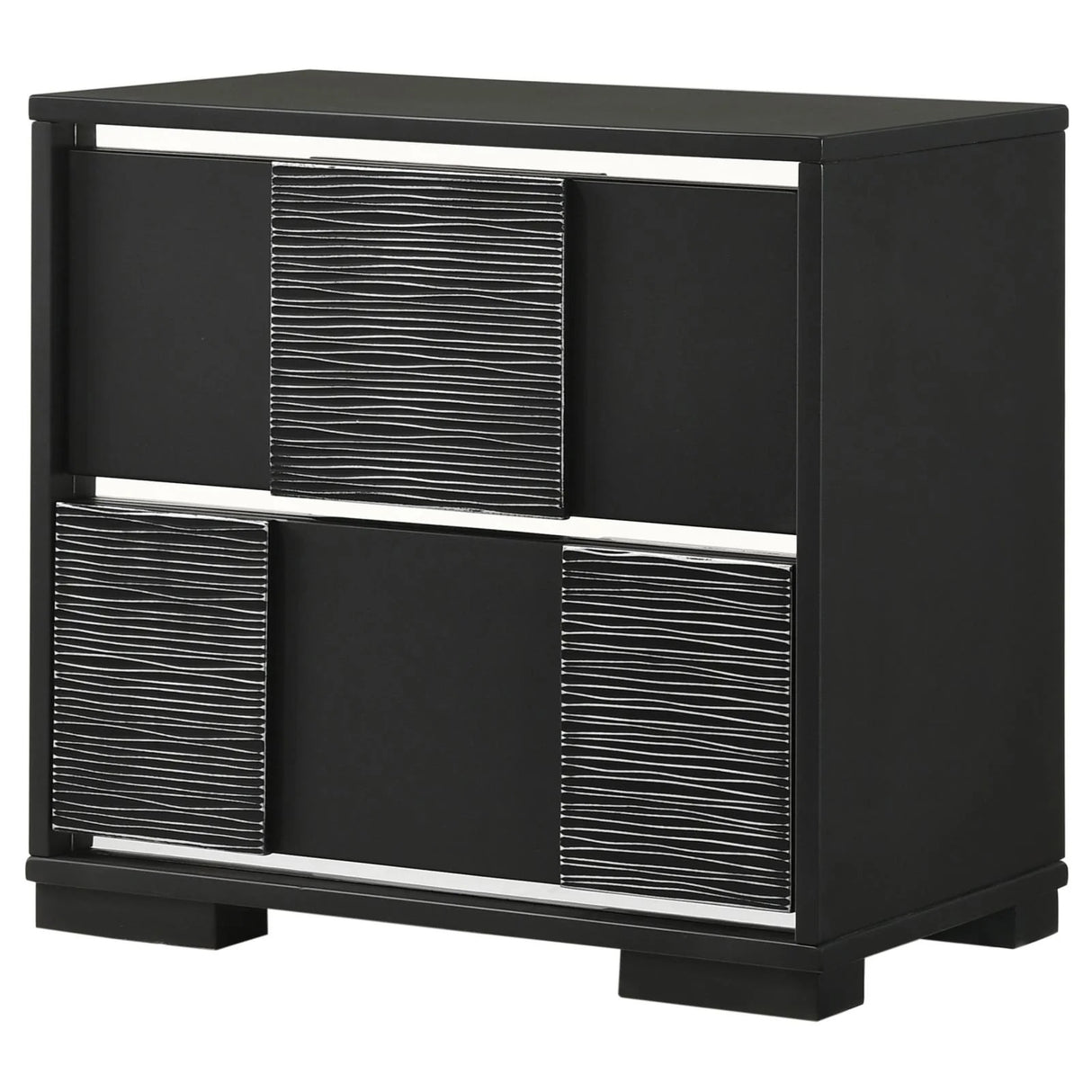 Blacktoft Black 2-Drawer Nightstand