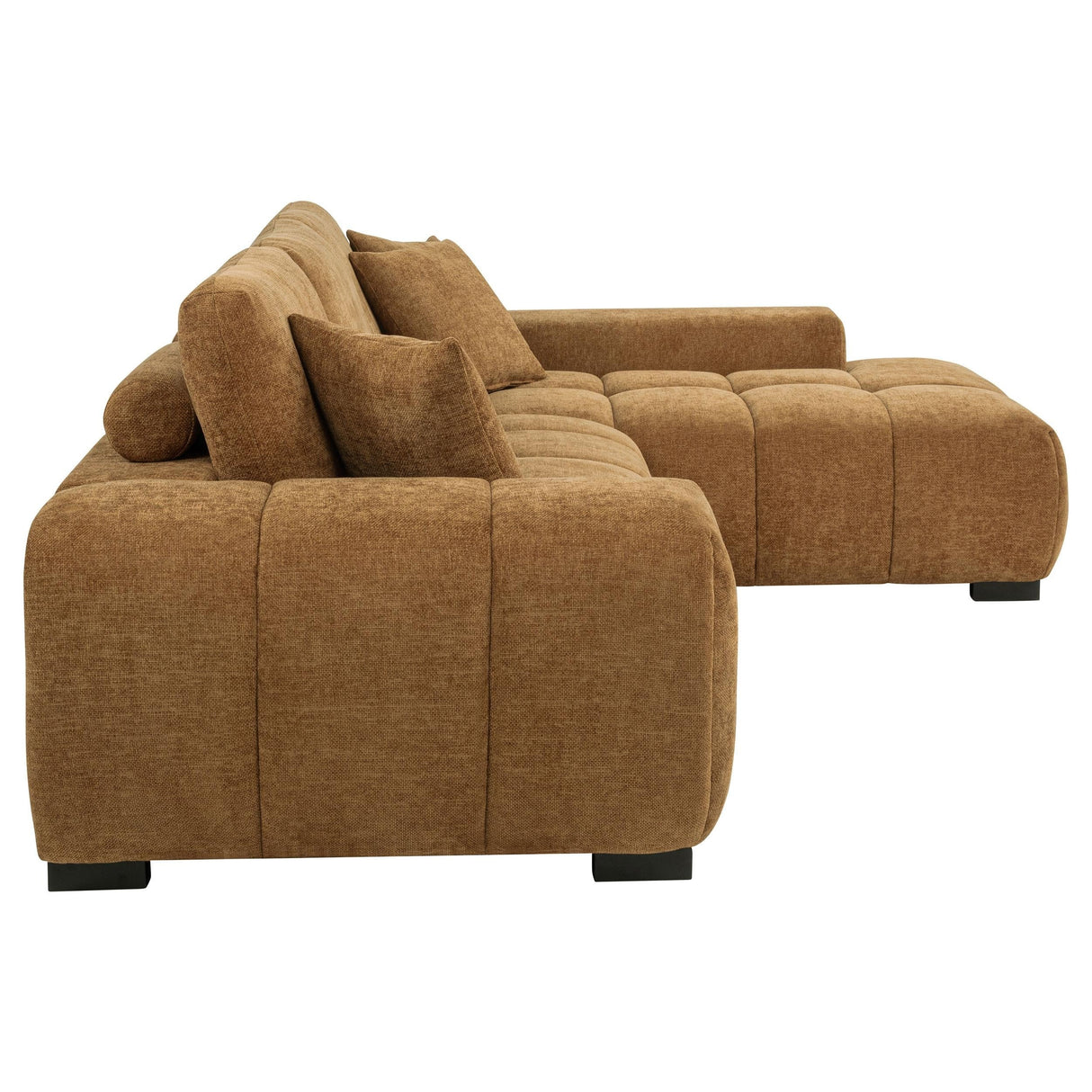 Octavia Amber Fabric Upholstered Sectional Chaise Sofa