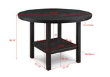 Guthrie Charcoal Round Counter Height Table with Lazysusan