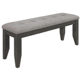 Dalila Gray and Dark Gray Padded Cushion Bench