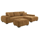Octavia Amber Fabric Upholstered Sectional Chaise Sofa