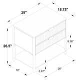 Zimmerlee Rust Brown 2-Drawer Side Table with Shelf