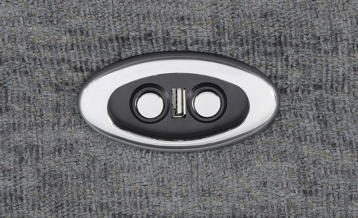 Bahrain Charcoal Power Loveseat with Console