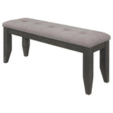 Dalila Gray and Dark Gray Padded Cushion Bench