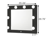 Morgan Black Makeup Vanity Set with Lighted Mirror