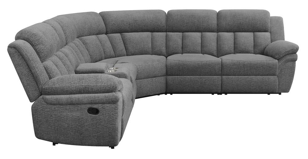 Bahrain Charcoal 6-Piece Upholstered Motion Sectional