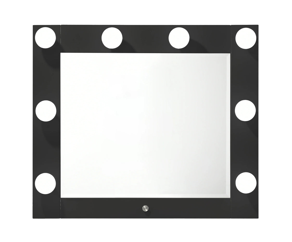 Morgan Black Makeup Vanity Set with Lighted Mirror