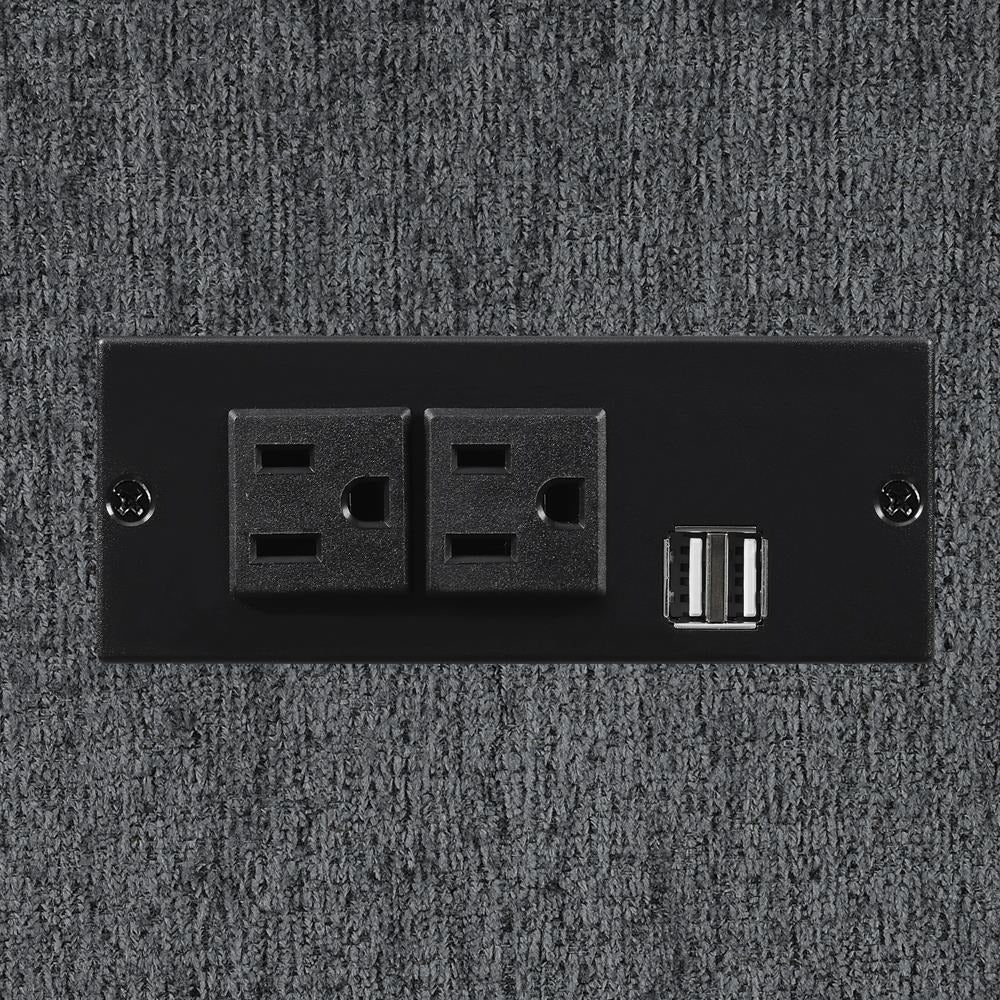 Bahrain Charcoal 6-Piece Upholstered Motion Sectional