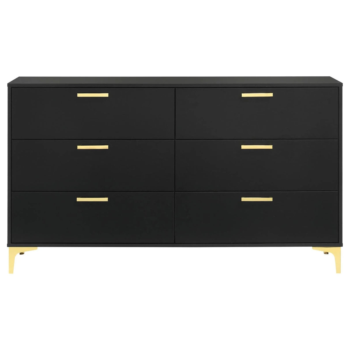 Kendall Black and Gold 6-Drawer Dresser