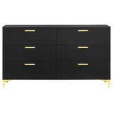 Kendall Black and Gold 6-Drawer Dresser