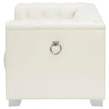 Chaviano Pearl White Tufted Upholstered Chair