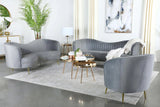 Sophia Gray and Gold Upholstered Chair