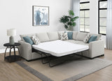 Ashford Greige Chenille Upholstered Sleeper Sectional Sofa