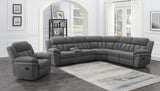 Bahrain Charcoal 6-Piece Upholstered Motion Sectional