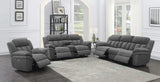 Bahrain Charcoal Power Loveseat with Console
