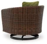 Horizon Hall Brown/Green Outdoor Swivel Lounge Chair with Cushion