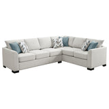 Ashford Greige Chenille Upholstered Sleeper Sectional Sofa