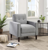 Bowen Gray Upholstered Track Arms Tufted Chair