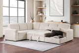 Devonshire Camel Sleeper Sectional Sofa Storage Chaise