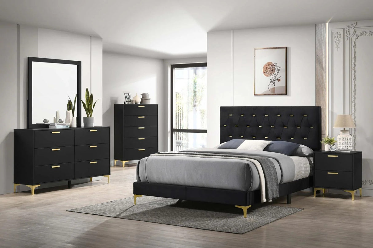 Kendall Black and Gold 6-Drawer Dresser