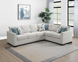 Ashford Greige Chenille Upholstered Sleeper Sectional Sofa