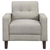 Bowen Beige Upholstered Track Arms Tufted Chair