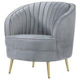 Sophia Gray and Gold Upholstered Chair