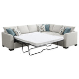 Ashford Greige Chenille Upholstered Sleeper Sectional Sofa