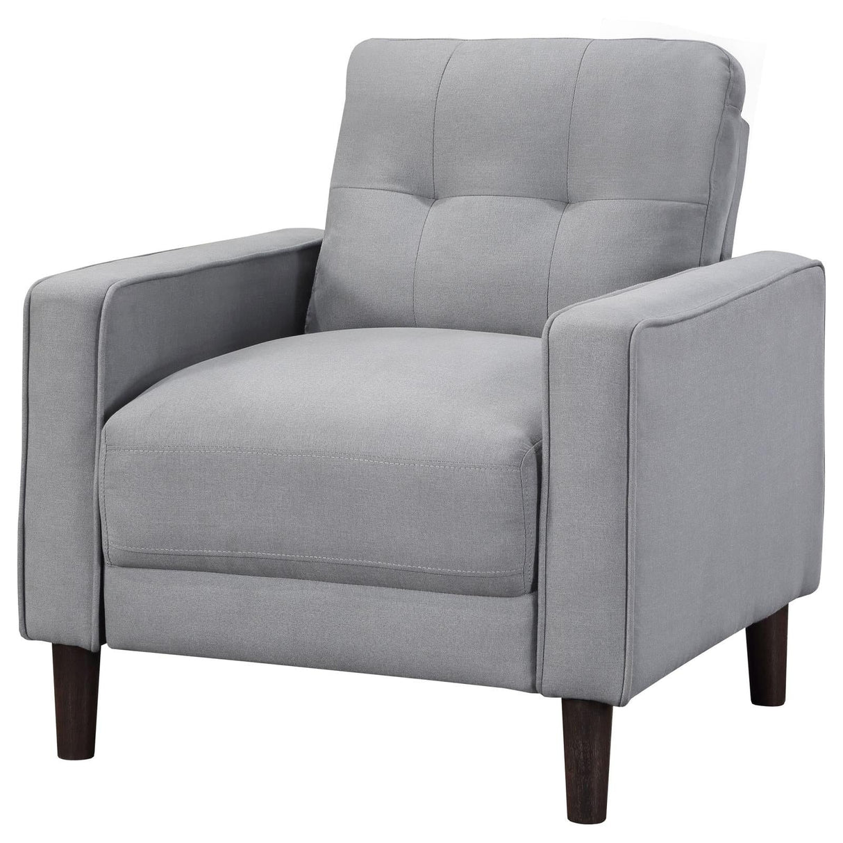 Bowen Gray Upholstered Track Arms Tufted Chair