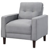 Bowen Gray Upholstered Track Arms Tufted Chair